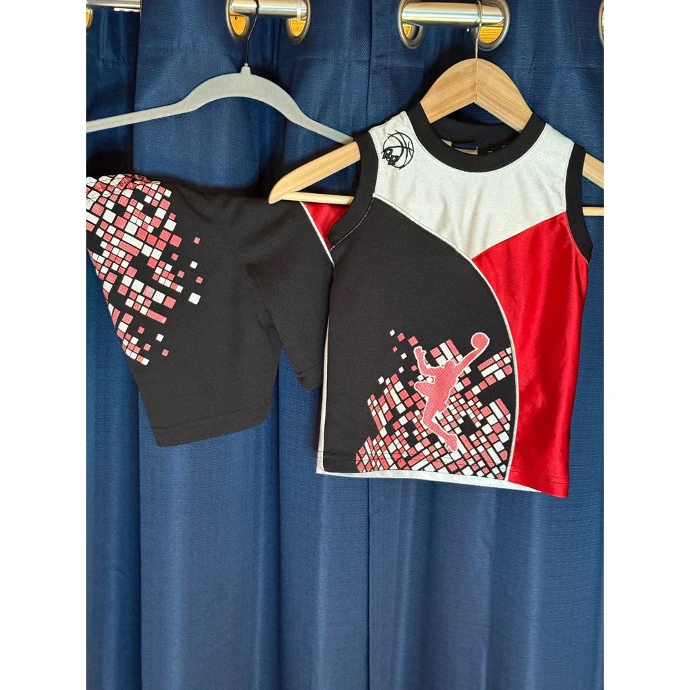 Kids 2T‎ Rimrock Basketball Athletic Shorts & Tank Top Set Red Black White